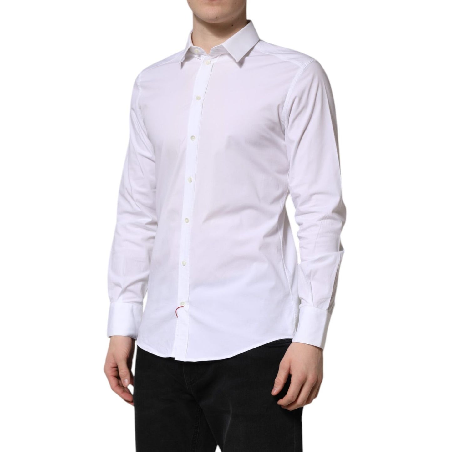 Dolce & Gabbana White GOLD Long Sleeve Dress Formal Shirt TSH906884-40