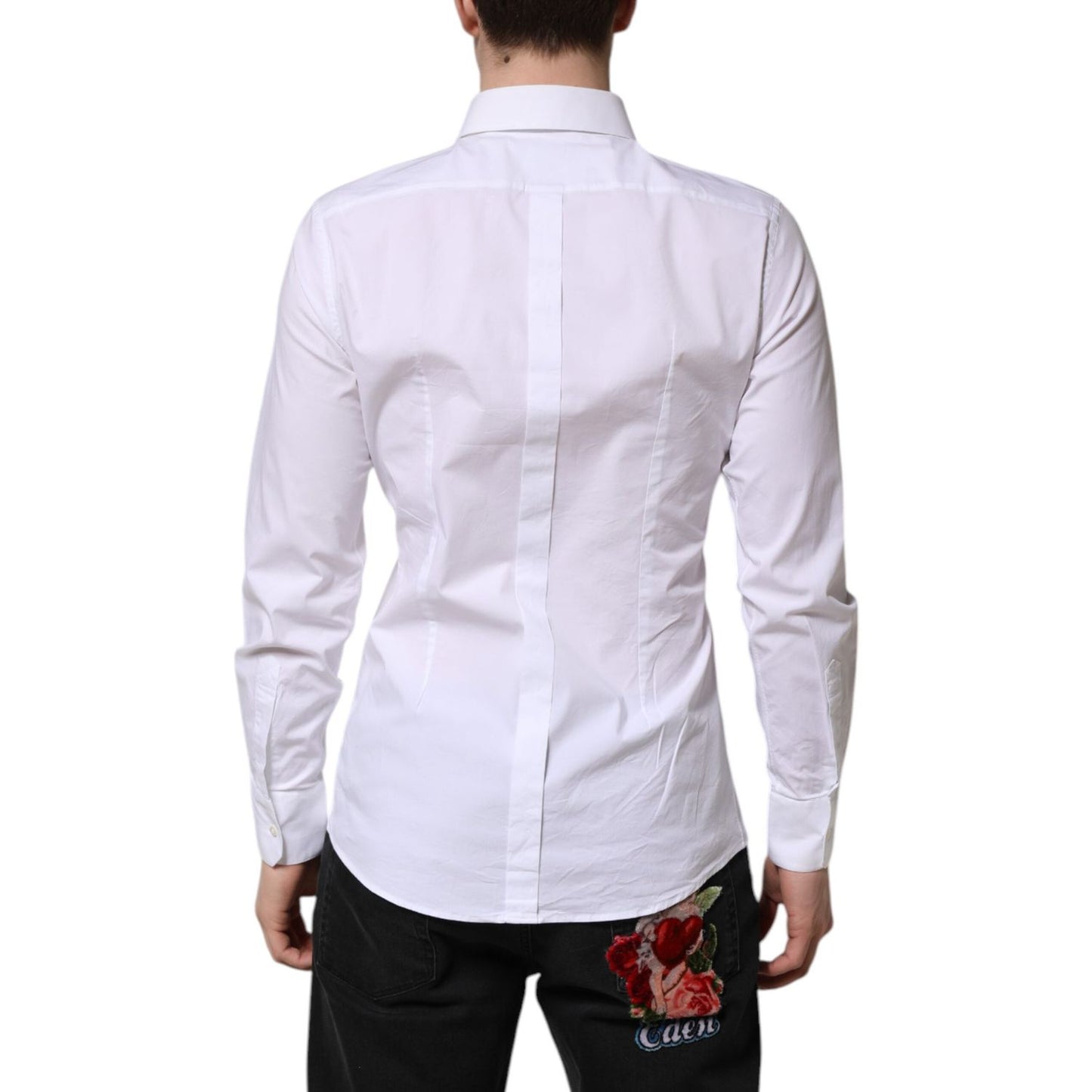 Dolce & Gabbana White GOLD Long Sleeve Dress Formal Shirt TSH906884-40