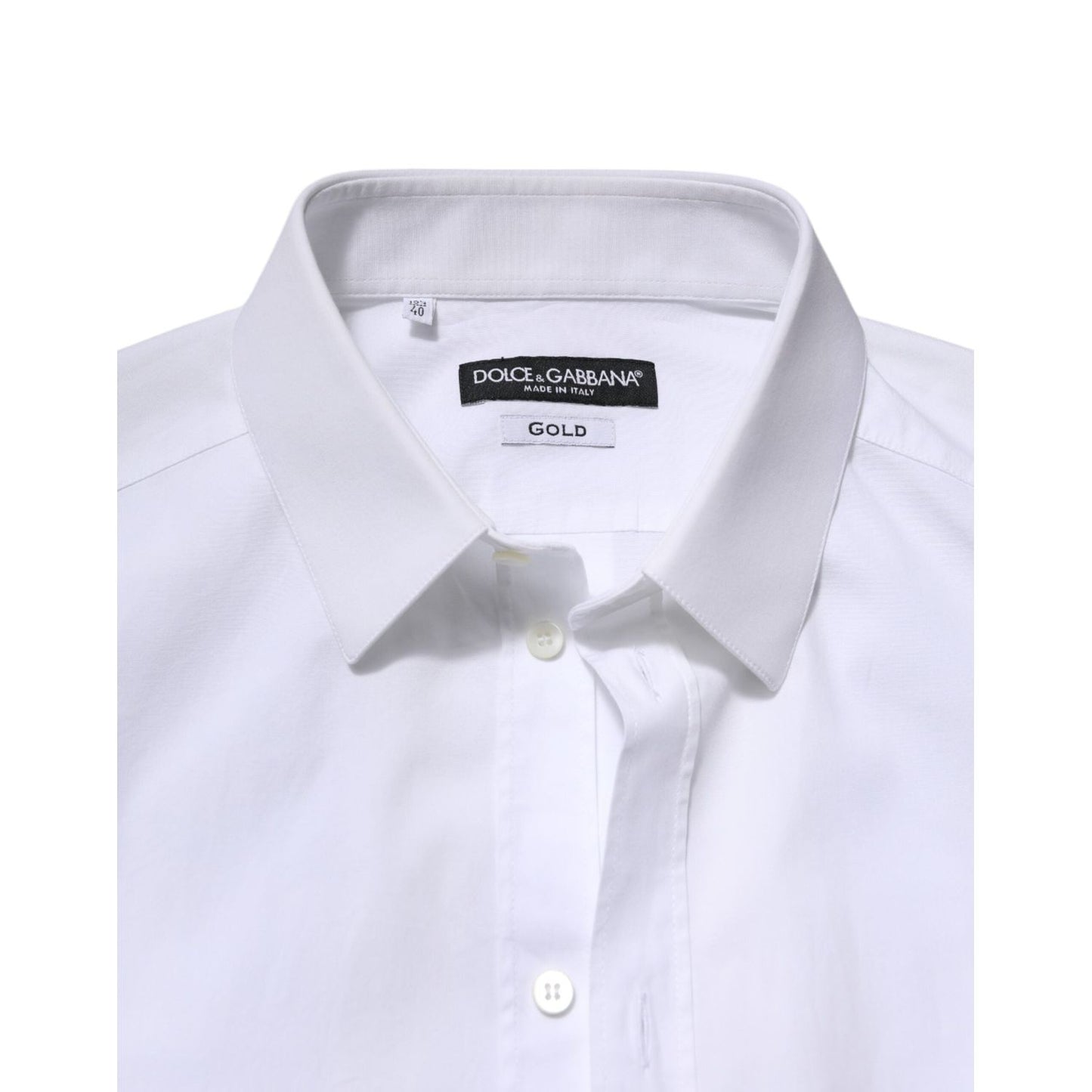 Dolce & Gabbana White GOLD Long Sleeve Dress Formal Shirt TSH906884-40