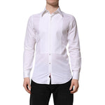 Dolce & Gabbana White GOLD Cotton Poplin Dress Formal Shirt TSH906889-39