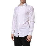 Dolce & Gabbana White GOLD Cotton Poplin Dress Formal Shirt TSH906889-39