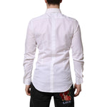 Dolce & Gabbana White GOLD Cotton Poplin Dress Formal Shirt TSH906889-39