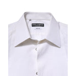 Dolce & Gabbana White GOLD Cotton Poplin Dress Formal Shirt TSH906889-39
