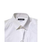 Dolce & Gabbana White Cotton Long Sleeves GOLD Formal Shirt TSH906909-37