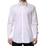 Dolce & Gabbana White GOLD Cotton Men Dress Formal Shirt TSH906919-40