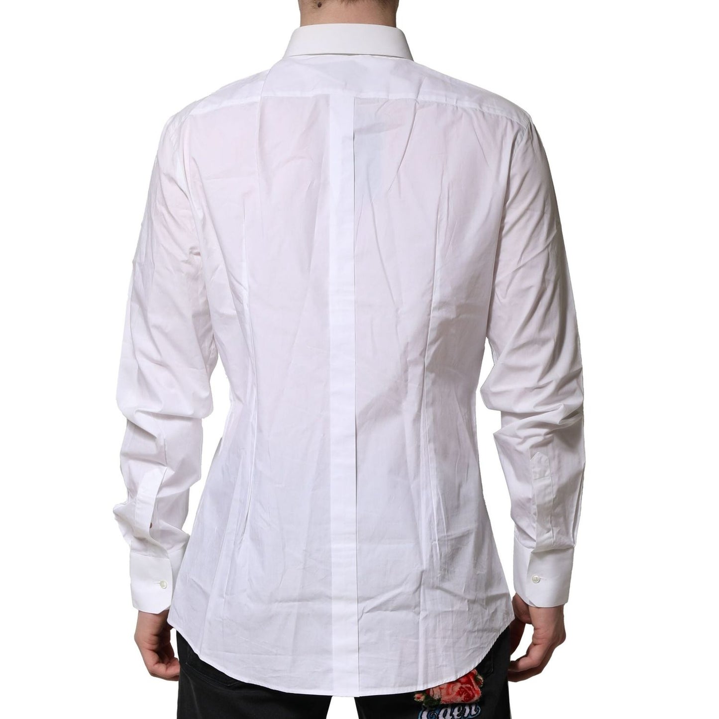 Dolce & Gabbana White GOLD Cotton Men Dress Formal Shirt TSH906919-40