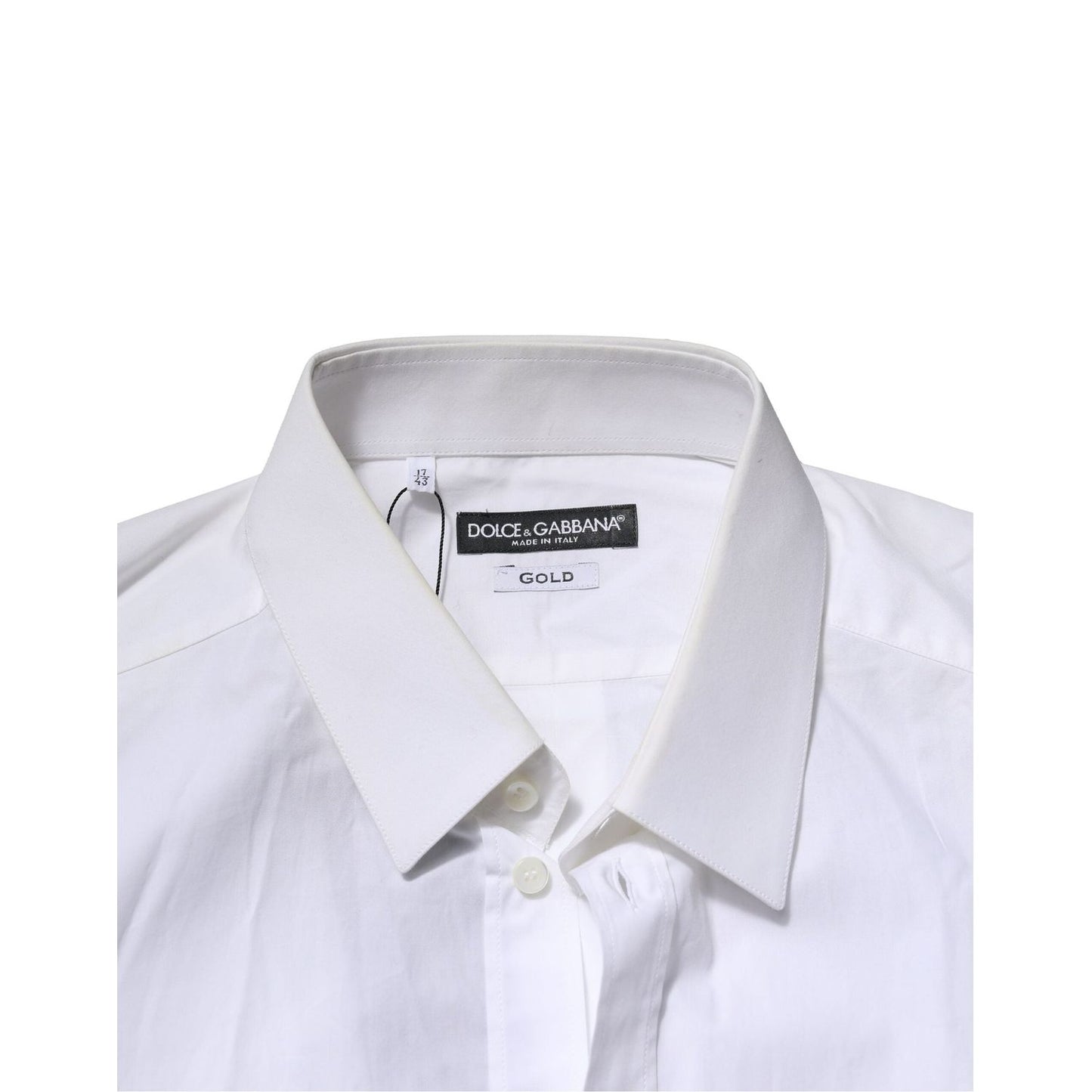 Dolce & Gabbana White GOLD Cotton Men Dress Formal Shirt TSH906919-40