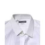 Dolce & Gabbana White GOLD Cotton Men Dress Formal Shirt TSH906919-40
