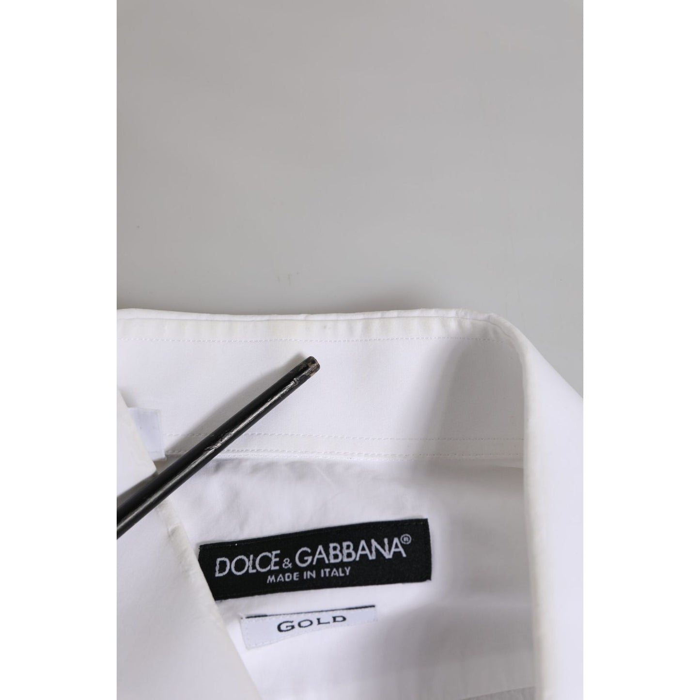 Dolce & Gabbana White GOLD Cotton Men Dress Formal Shirt TSH906919-40