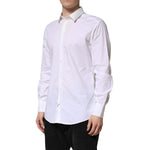 Dolce & Gabbana White Cotton GOLD Long Sleeves Dress Shirt TSH906914-37
