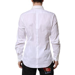 Dolce & Gabbana White Cotton GOLD Long Sleeves Dress Shirt TSH906914-37