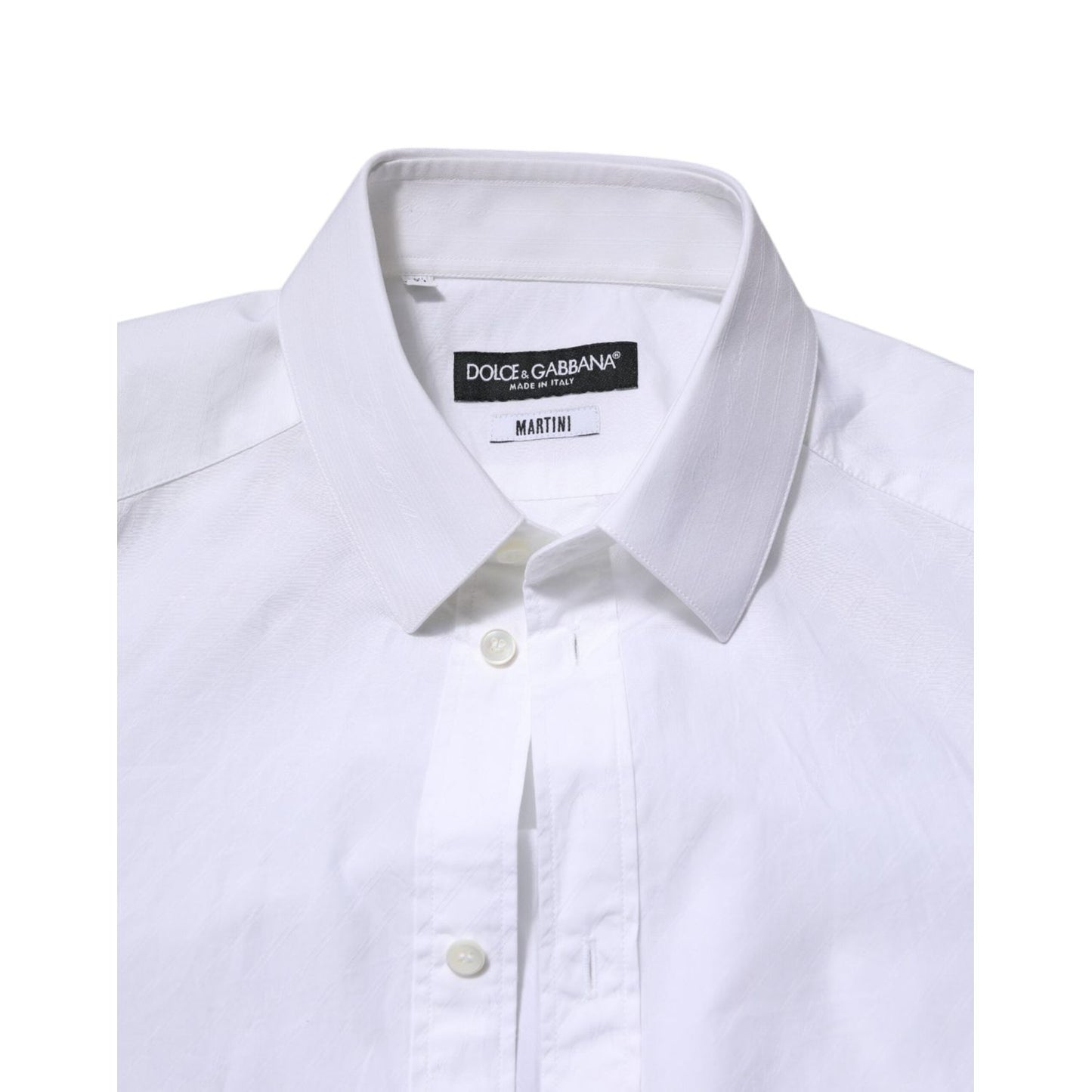 Dolce & Gabbana White Cotton MARTINI Long Sleeve Dress Shirt TSH906928-37