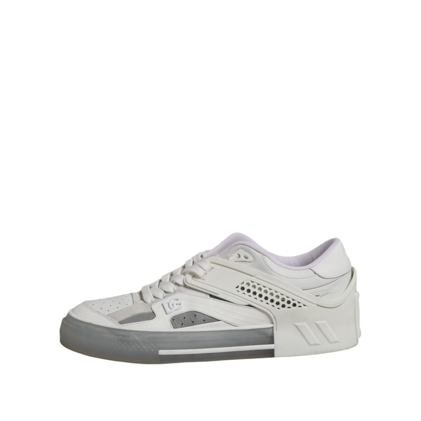 Dolce & Gabbana White Low Top DG Embossed Men Sneakers Shoes MV7366-44