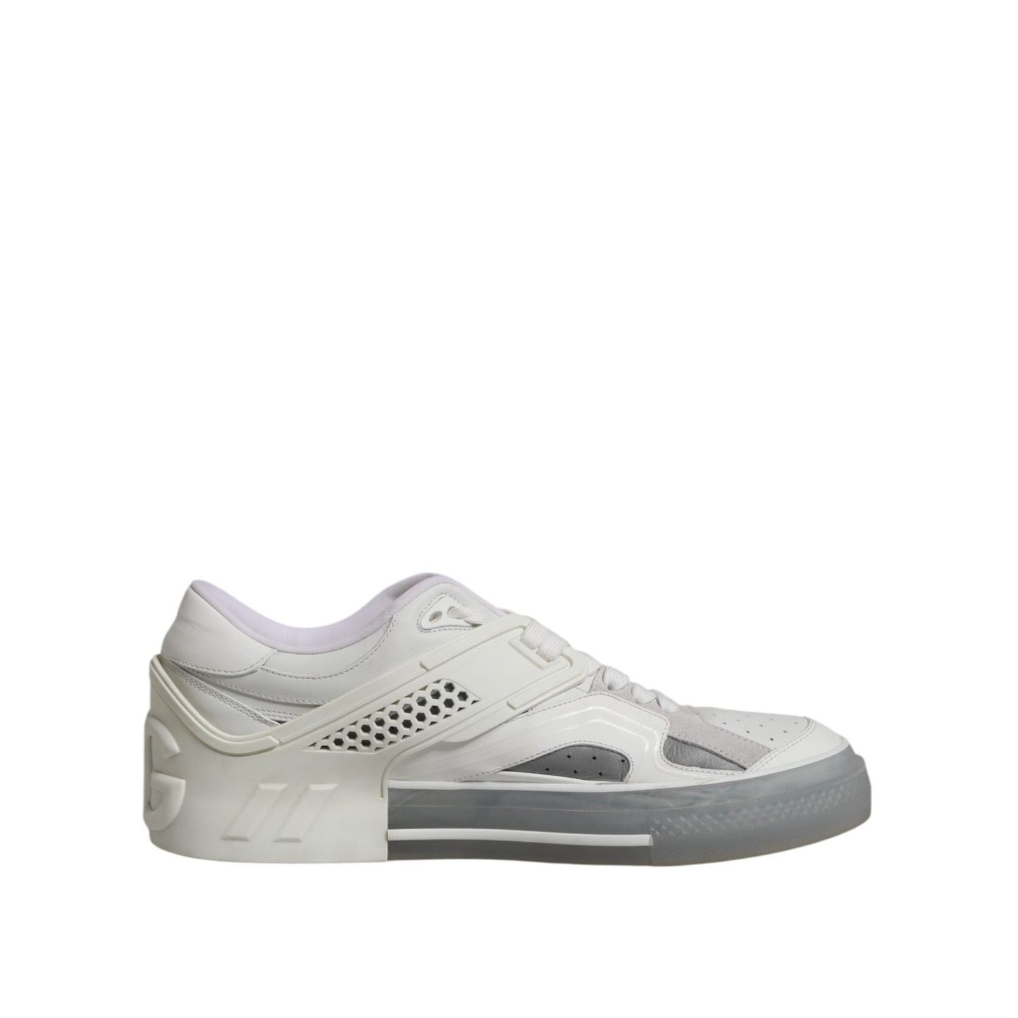 Dolce & Gabbana White Low Top DG Embossed Men Sneakers Shoes MV7366-44