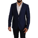 Dolce & Gabbana Blue MARTINI Wool Slim Fit Coat Blazer JKT2832-50