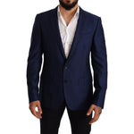Dolce & Gabbana Blue MARTINI Wool Slim Fit Coat Blazer JKT2832-50