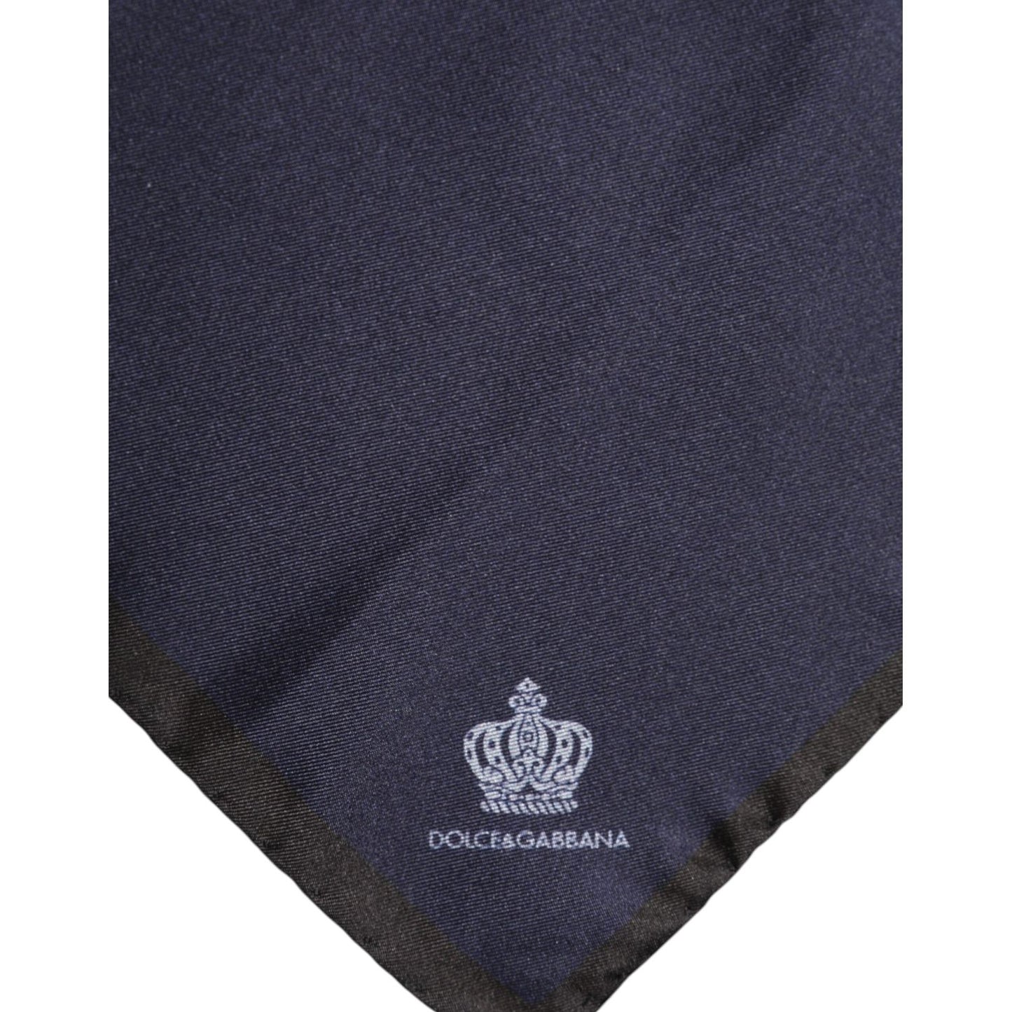 Dolce & Gabbana Blue DG Crown Silk Square Men Foulard Scarf MS7505