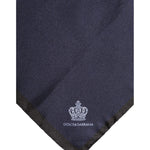 Dolce & Gabbana Blue DG Crown Silk Square Men Foulard Scarf MS7505
