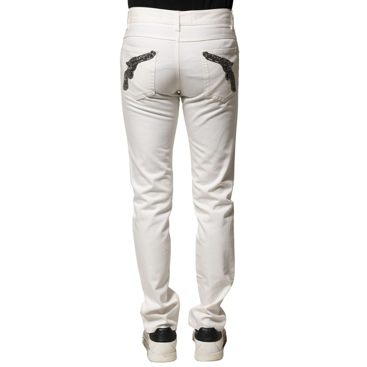 Dolce & Gabbana White Cotton Skinny Men Denim Jeans PAN74712-44
