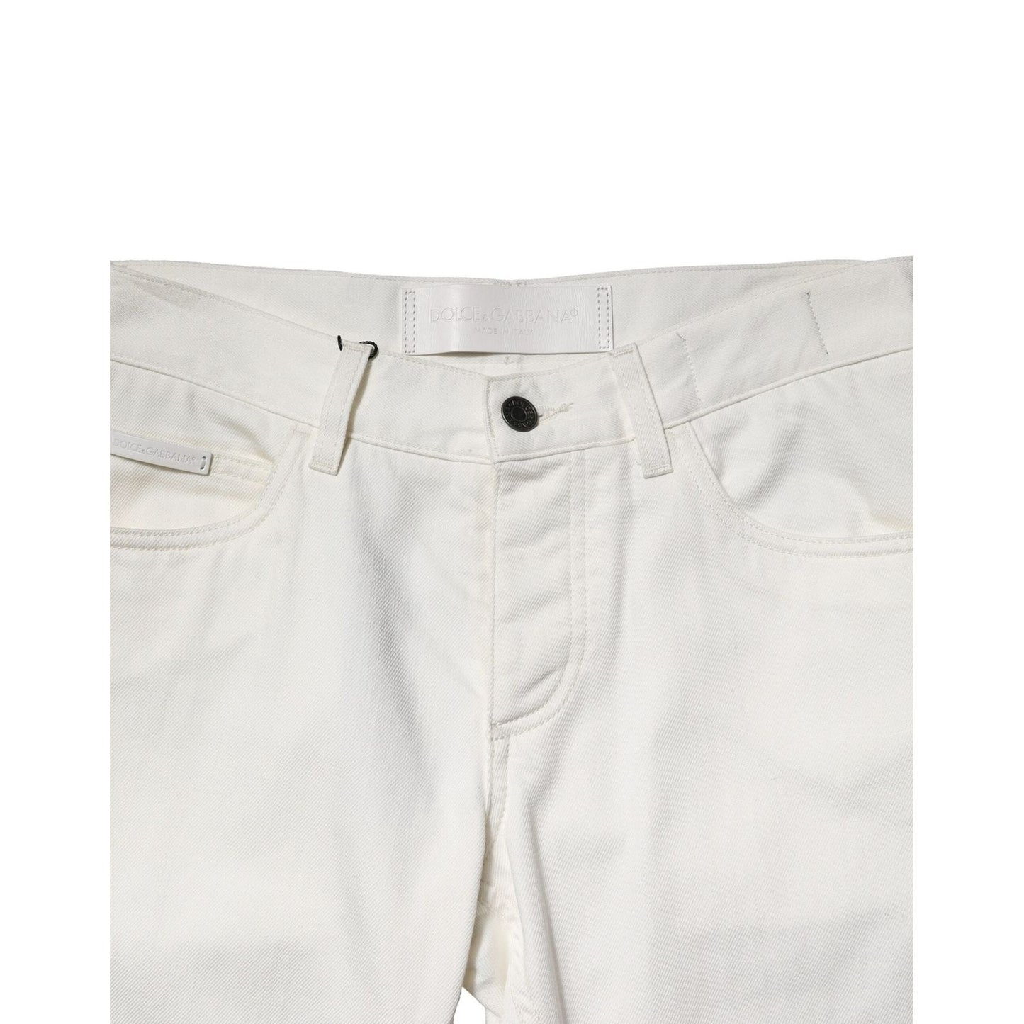 Dolce & Gabbana White Cotton Skinny Men Denim Jeans PAN74712-44