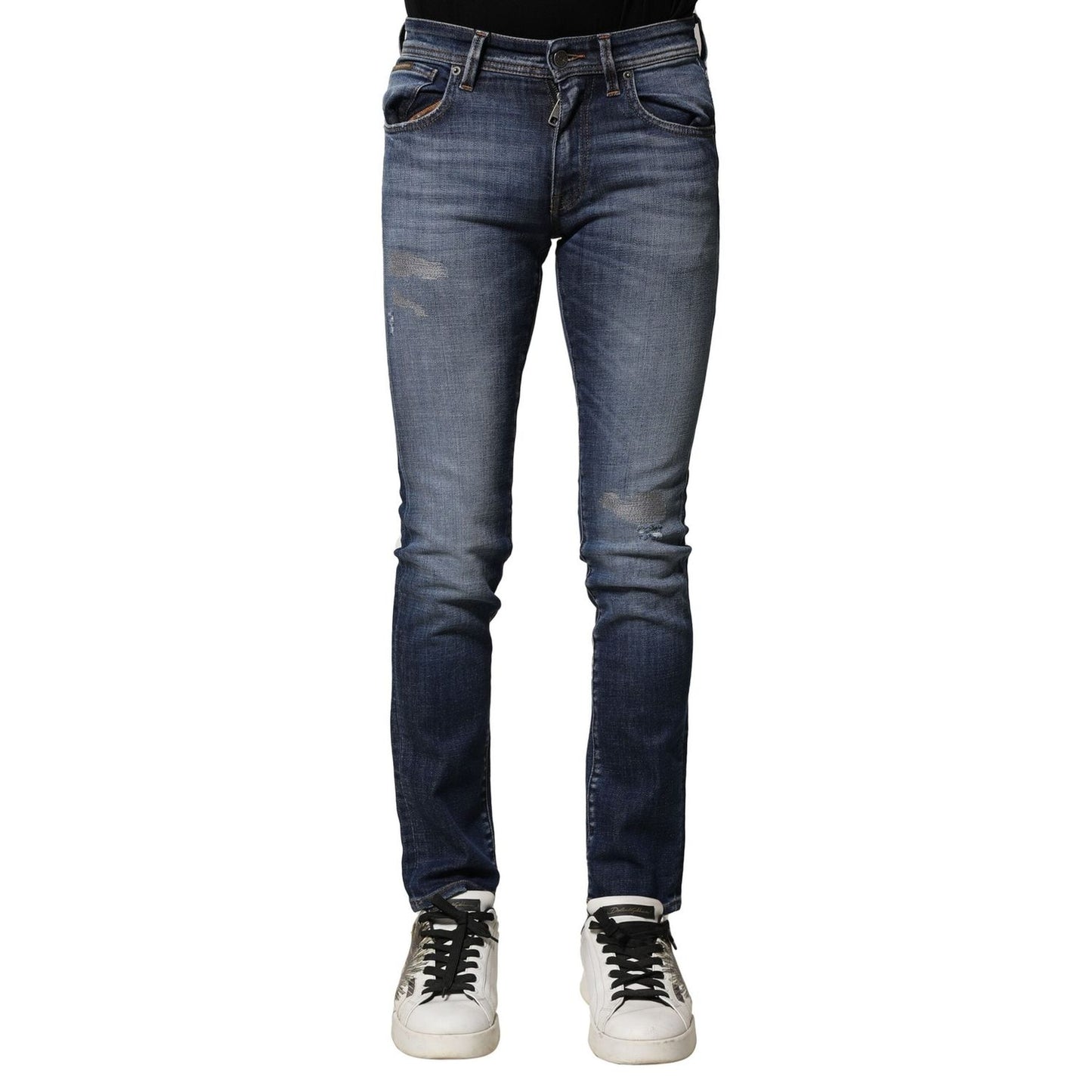 Dolce & Gabbana Blue Washed Cotton Slim Fit Men Denim Jeans PAN74884-44