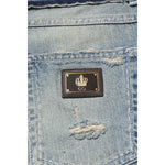 Dolce & Gabbana Light Blue Tattered Straight Men Denim Jeans PAN75366-44