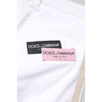 Dolce & Gabbana White Cotton Straight Logo Men Pants PAN75825-44