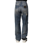 Dolce & Gabbana Blue Cotton Tattered Men Denim Jeans PAN75857-46