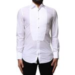 Dolce & Gabbana White GOLD Cotton Poplin Formal Dress Shirt TSH86511-37