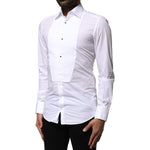 Dolce & Gabbana White GOLD Cotton Poplin Formal Dress Shirt TSH86511-37