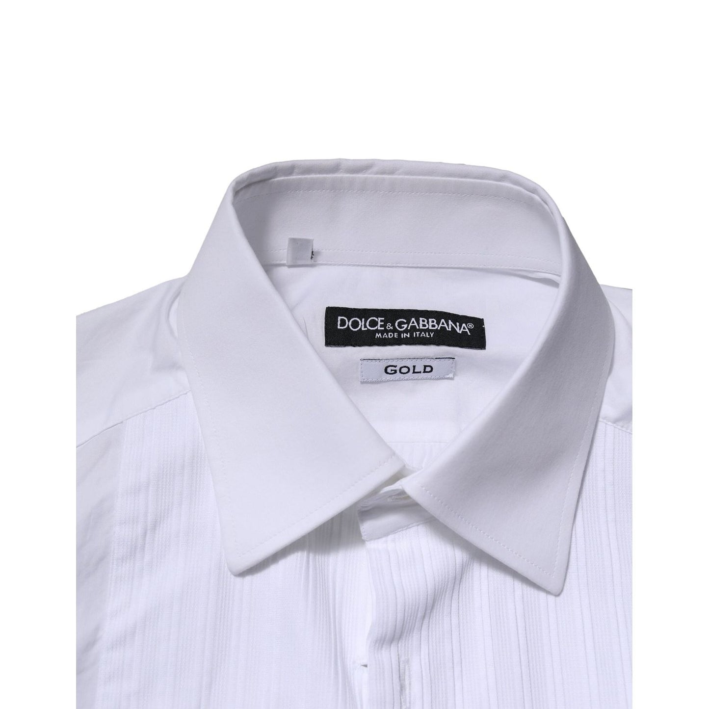 Dolce & Gabbana White GOLD Cotton Poplin Formal Dress Shirt TSH86511-37