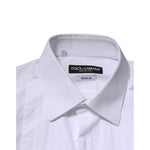 Dolce & Gabbana White GOLD Cotton Poplin Formal Dress Shirt TSH86511-37