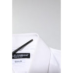 Dolce & Gabbana White GOLD Embroidery Detailed Dress Shirt TSH906792-37