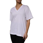 Dolce & Gabbana White Cotton Short Sleeves V-neck T-shirt TSH906750-46