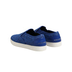 Dolce & Gabbana Blue Leather Lace Slip On Sneaker Shoes MV7405-40