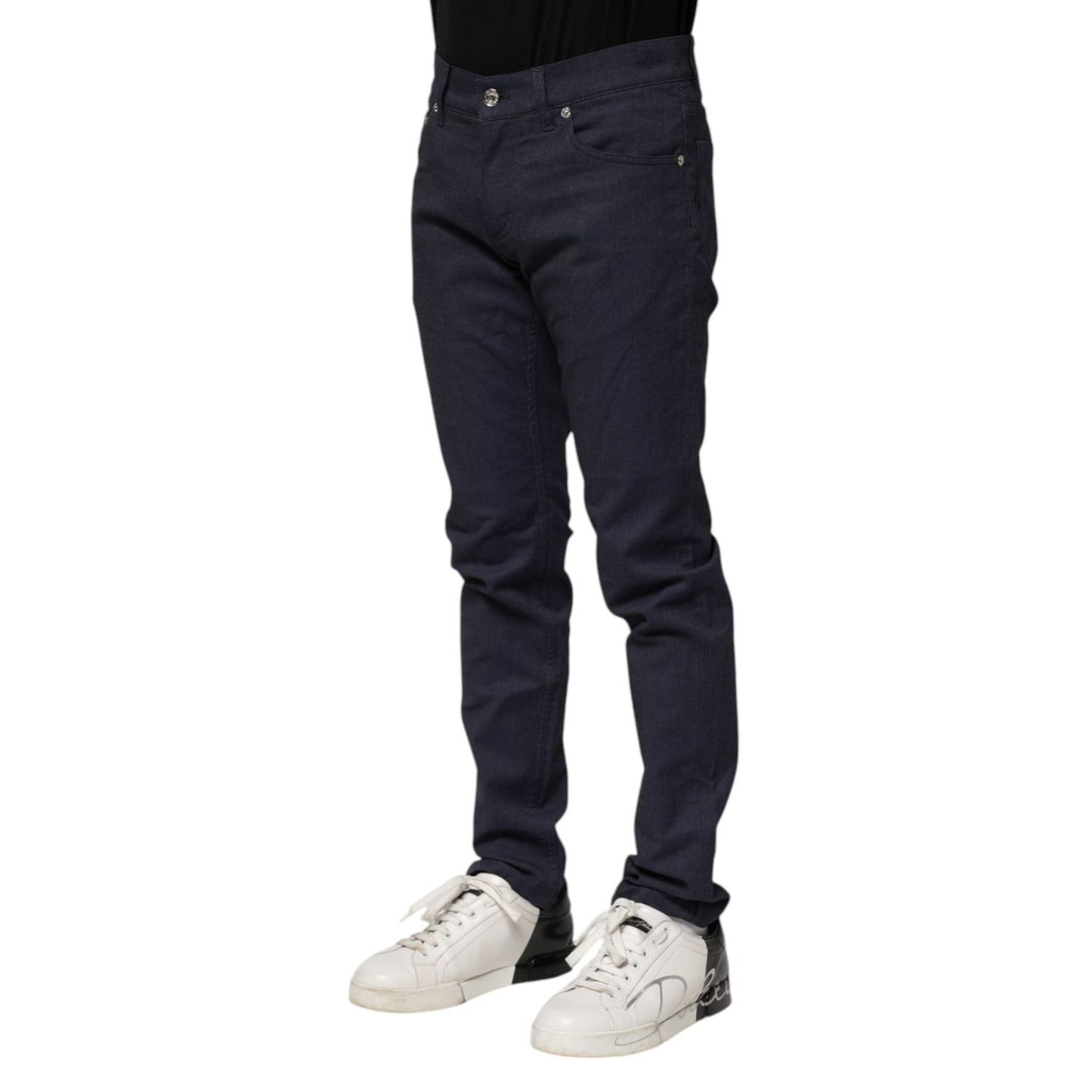 Dolce & Gabbana Dark Blue Cotton Skinny Denim Jeans PAN75248-46