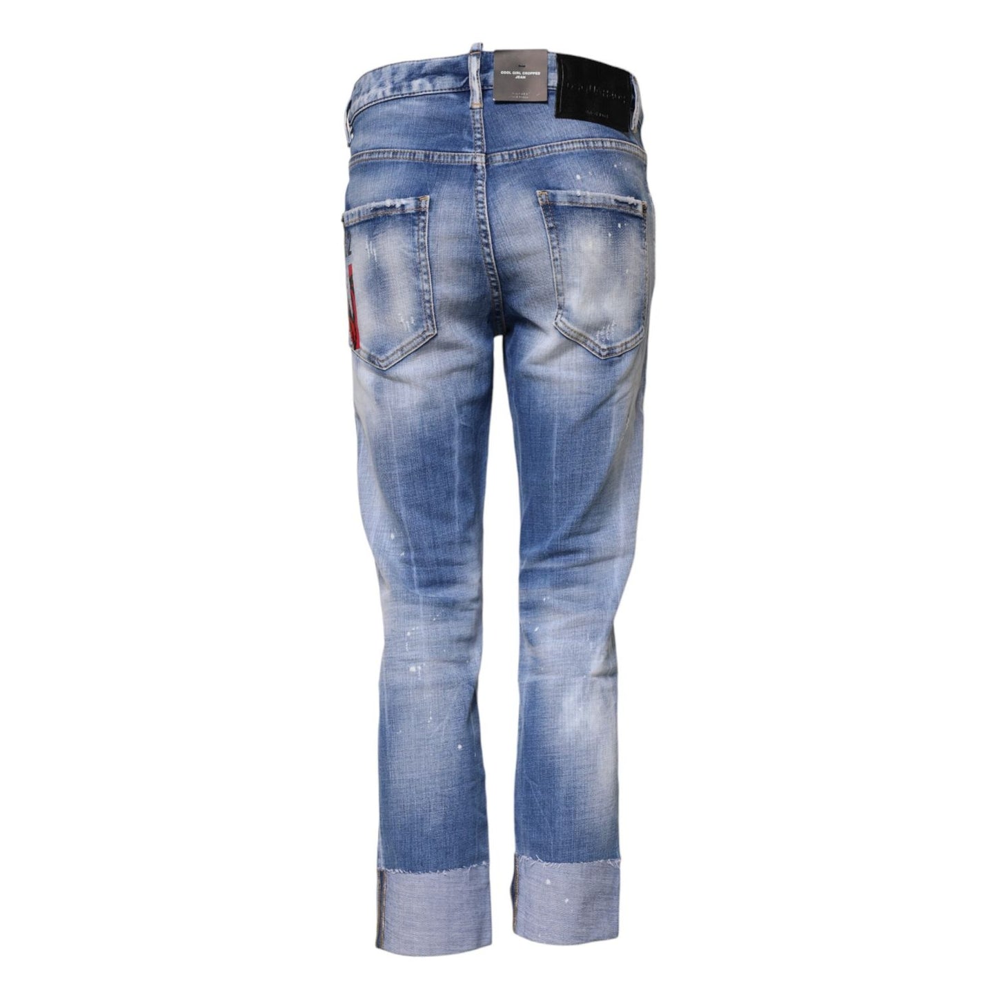 Dsquared² Blue Washed Cotton Mid Waist Skinny Denim Jeans PAN74481-38