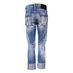Dsquared² Blue Washed Cotton Mid Waist Skinny Denim Jeans PAN74481-38