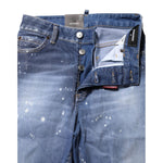 Dsquared² Blue Washed Cotton Mid Waist Straight Jeans PAN74482-38