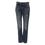 Dolce & Gabbana Blue Cotton Tattered Boyfriend Denim Jeans PAN74765-38
