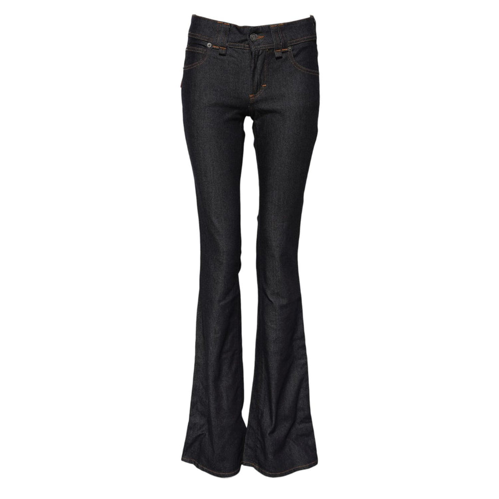 John Galliano Blue Mid Waist Cotton Wide Leg Denim Jeans PAN74828-25