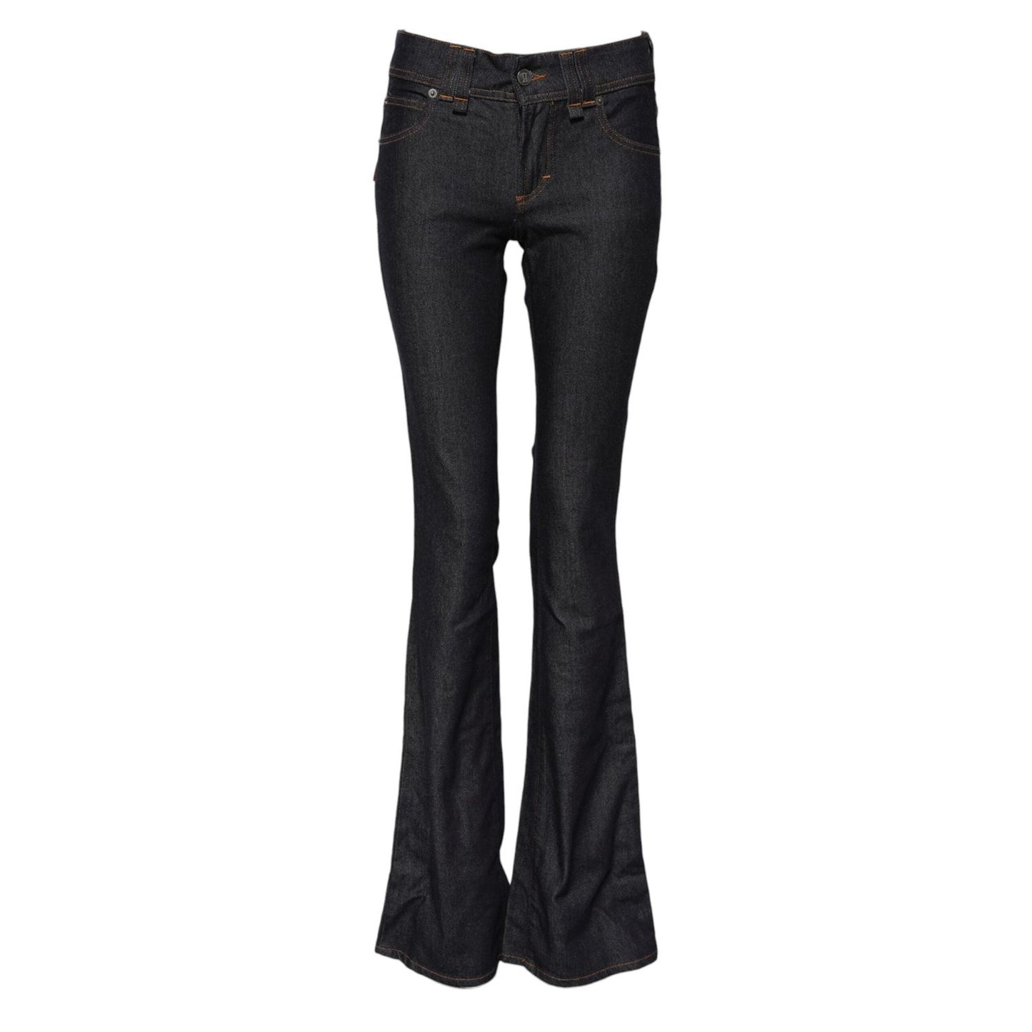 John Galliano Blue Mid Waist Cotton Wide Leg Denim Jeans PAN74828-25