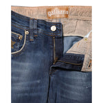 John Galliano Blue Cotton Mid Waist Wide Leg Denim Jeans PAN75736-26