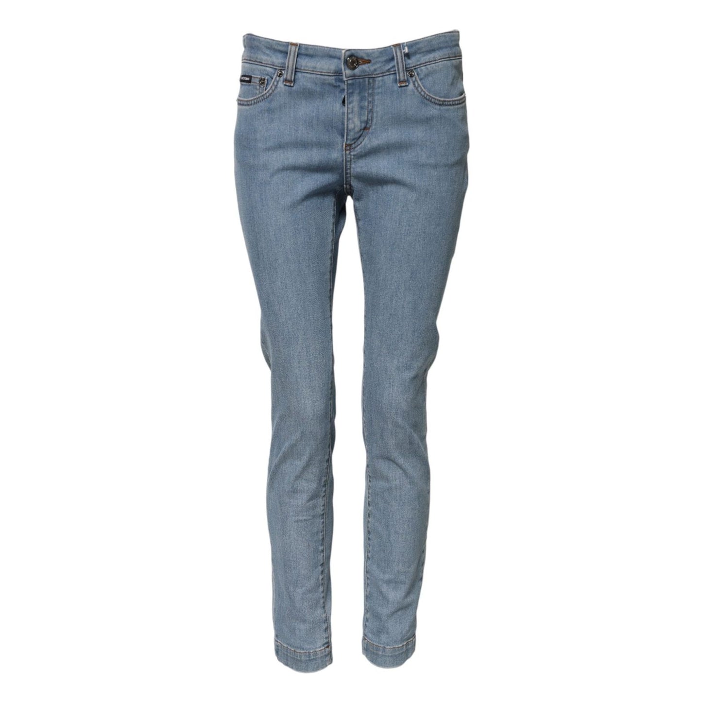 Dolce & Gabbana Blue Cotton PRETTY MidWaist Skinny Denim Jeans PAN75680-40