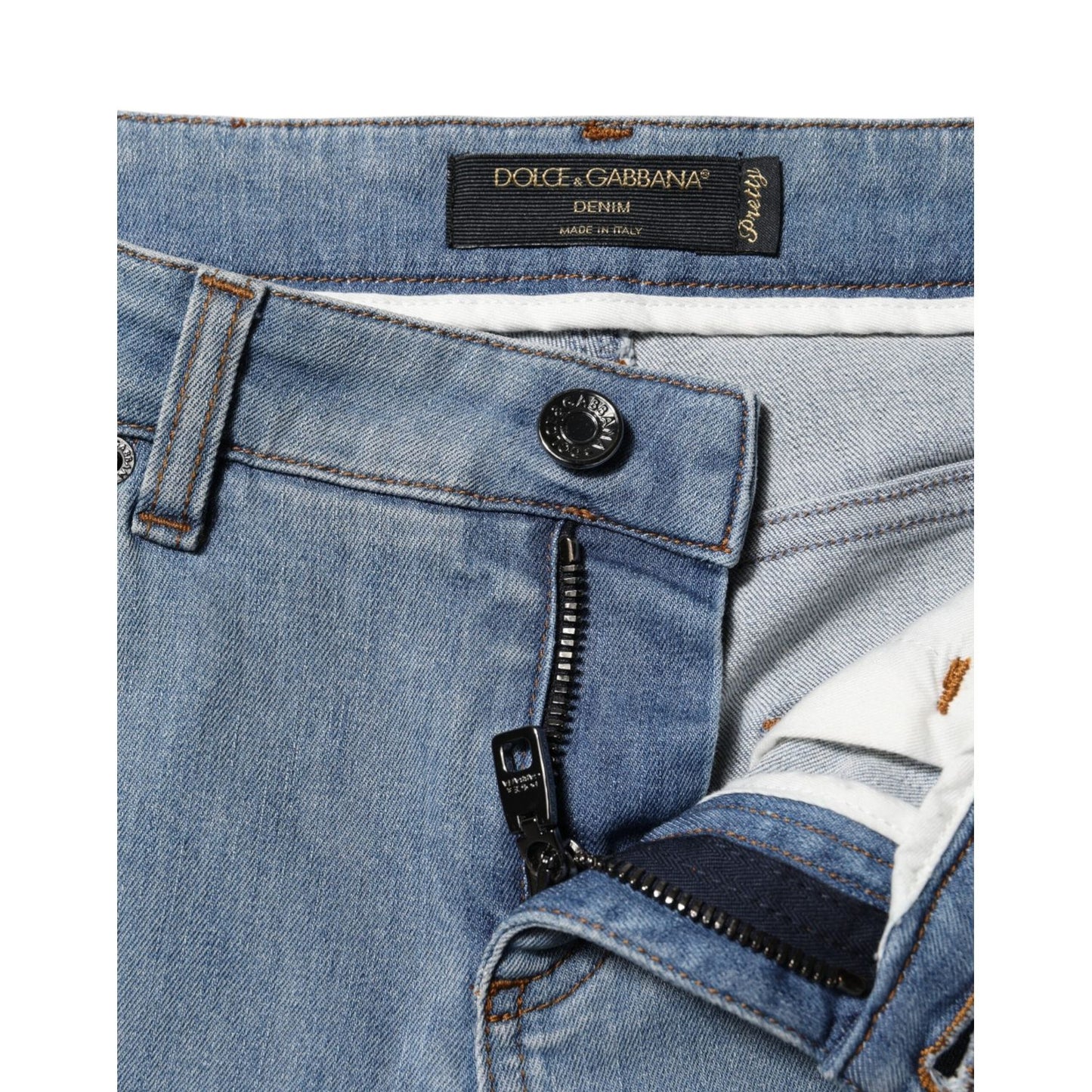 Dolce & Gabbana Blue Cotton PRETTY MidWaist Skinny Denim Jeans PAN75680-40