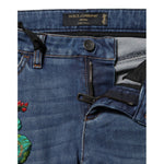 Dolce & Gabbana Blue Cotton Low Waist Skinny Denim Jeans PAN75685-36