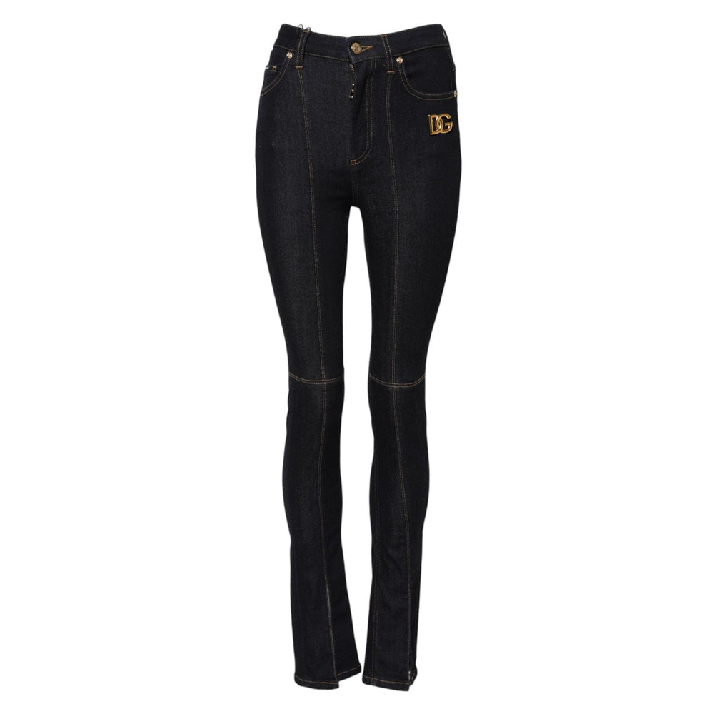 Dolce & Gabbana Blue Cotton High Waist Skinny Denim Jeans PAN75943-36