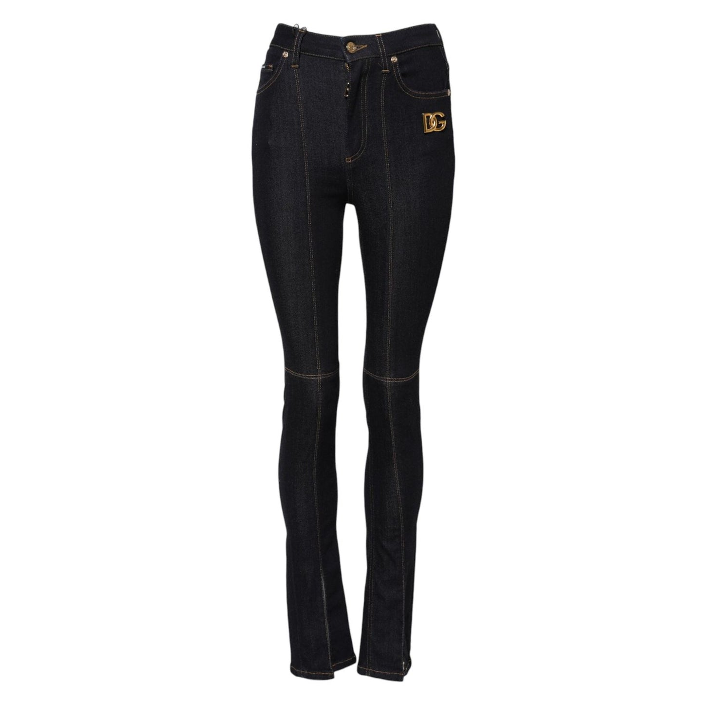 Dolce & Gabbana Blue Cotton High Waist Skinny Denim Jeans PAN75943-36