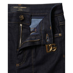Dolce & Gabbana Blue Cotton High Waist Skinny Denim Jeans PAN75943-36