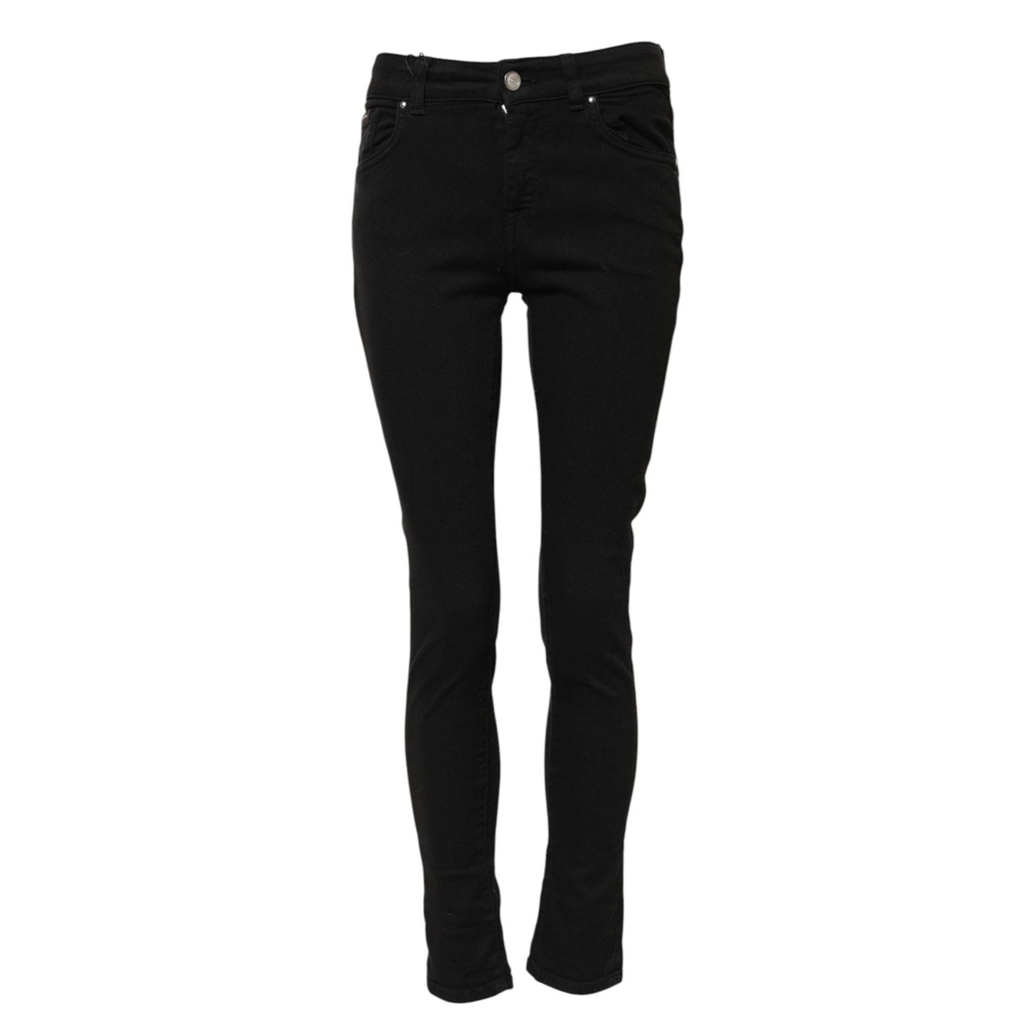 Dolce & Gabbana Black Cotton Skinny Mid Waist Denim Jeans PAN75950-38